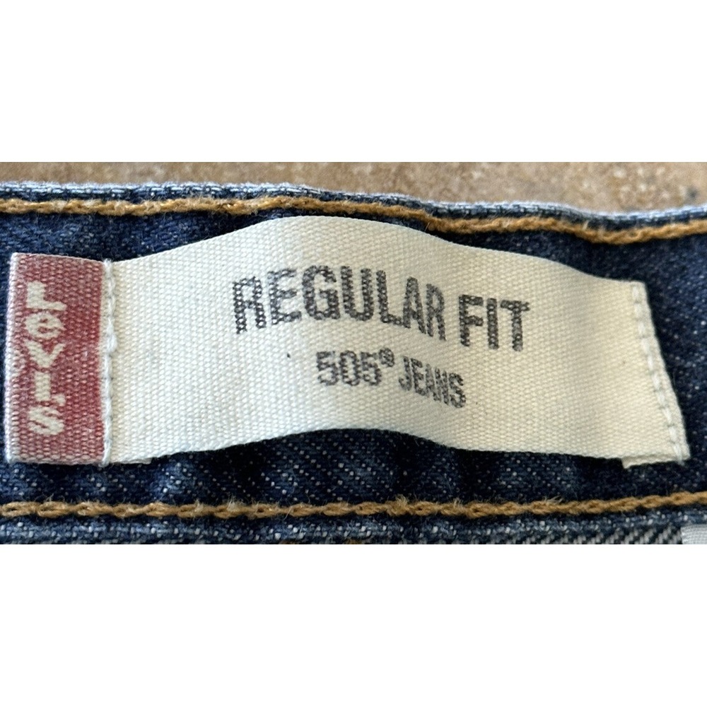 Levi's Jeans Men's 36x29 505 Regular Straight Dark Wash Blue Denim Fit 34X29 - Picture 7 of 8